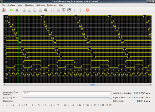 screenshot showing the signals in/out of
a 7442 logic IC.